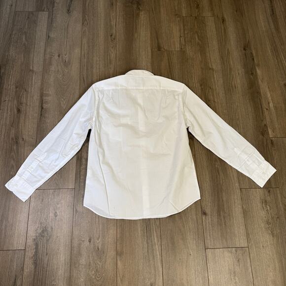 J.Crew Slim Untucked Flex Washed Casual Shirt SZ L White Long Sleeve Button Down - Picture 7 of 9